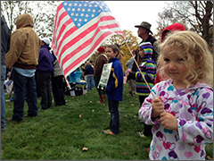 Little girl with American flag